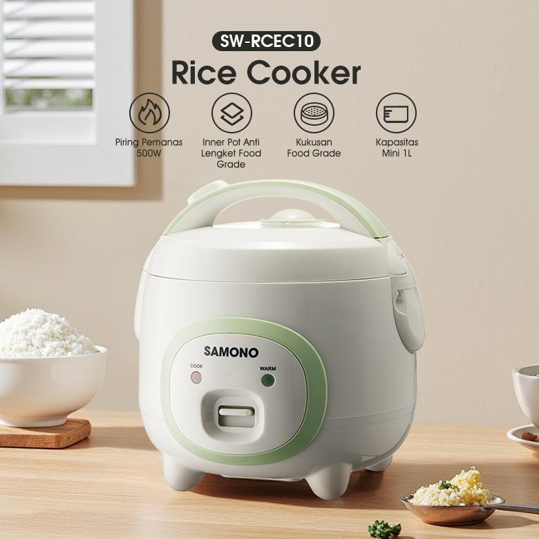 PROMO TERBARU SAMONO Rice Cooker Non Stick 3 Orang Magicom 1L Low Watt Penanak Nasi Anti Lengket mag