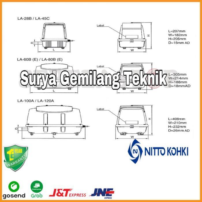 Aerator Nitto Kohki Medo Air Blower LA 80B Pompa Udara Kolam Koi
