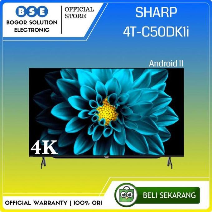 TV Sharp Android 50 Inch 4T-C50DK1i 4K Android 11 Sharp 50DK1i 50DK1
