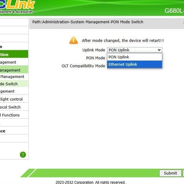 CALVESTRACOLLECT ONT XPON DUALBAND GGCLINK G680L NEW , XPON GPON EPON ONU DUALBAND VIRAL