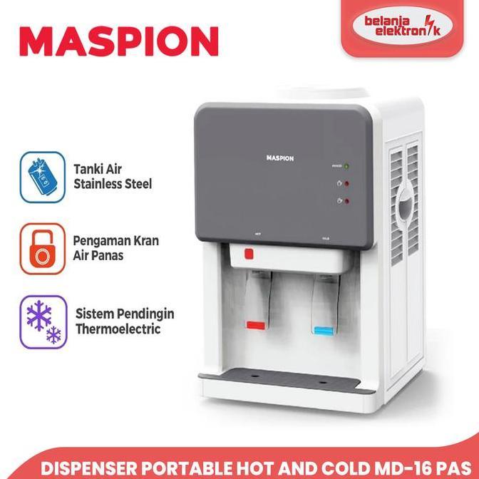 MASPION DISPENSER PORTABLE HOT AND COLD / PANAS DINGIN MD-16 PAS PL (TERBAIK) (TERBARU) (TERMURAH)