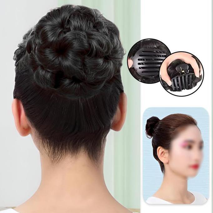 ENCRASH Sanggul Keong / Cepol Untuk Pesta Pernikahan Jepit Rambut Elegan Modern Aksesori Penting Wan