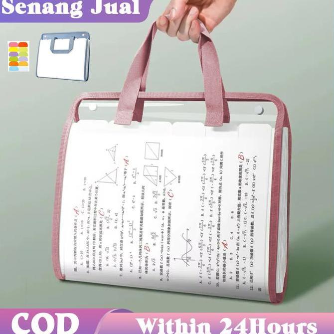 ODONTY Tas Map File Jinjing Transparan / A4 File Kantong Akordeon / Folder Kertas Ujian