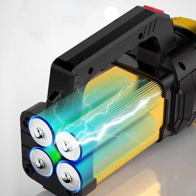 DIMOCAR Senter LED Super Terang Jarak Jauh Senter Camping Jumbo Multifungsi Waterproof Power 8000 Lu