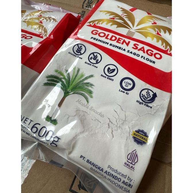 sagu rumbia asli bangka 600gr / tepung sagu rumbia kiloan terlaris