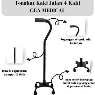 AKZYN TONGKAT KAKI 4 GEA MEDICAL FS947 ALAT BANTU JALAN