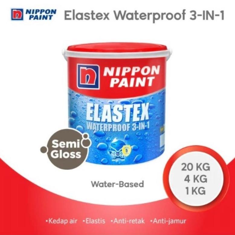 [Part 1] 1KG Putih Kuning Pink Biru CAT EKSTERIOR NIPPON ELASTEX - (TINTING) -1KG-CAT PREMIUM DINDIN