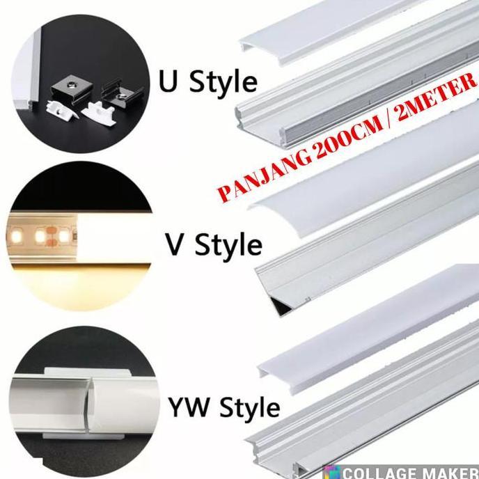 Leggero- Cover Led Aluminium Holder Led Profile Led Strip Panjang 2 Meter