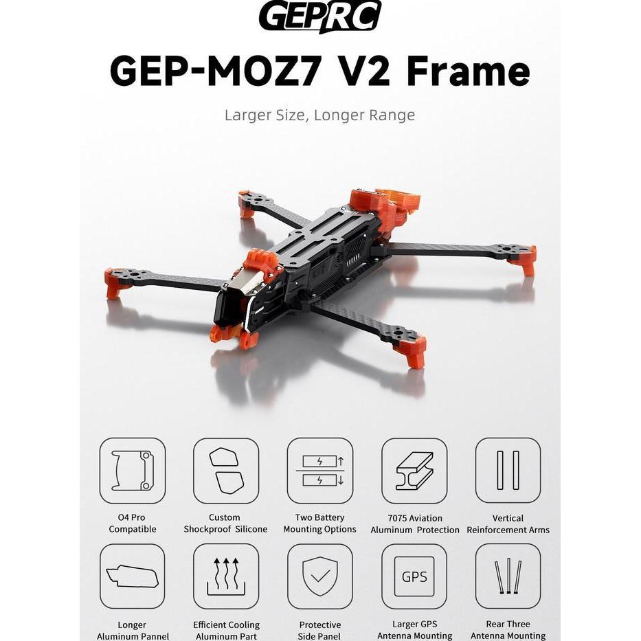 GEPRC MOZ7 V2 7 inch frame longrange FPV drone