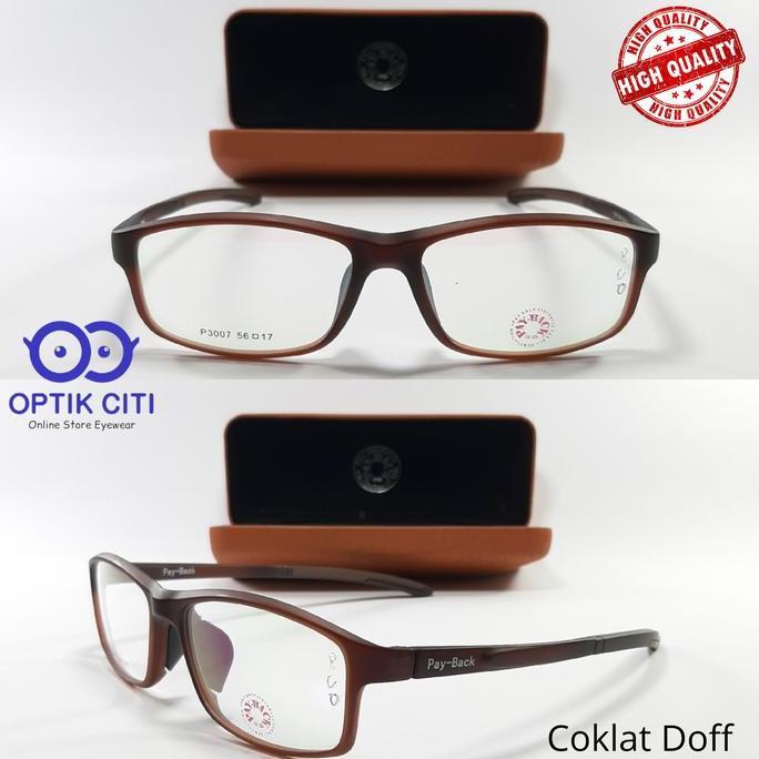 Frame Kacamata Pria PayBack P3007 sporty Gratis Lensa Anti Radiasi