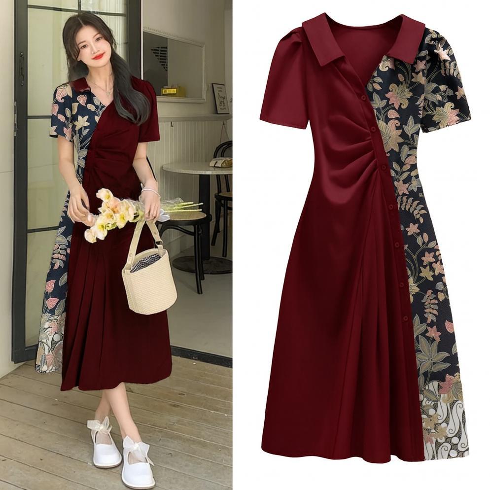 PREMIUM FWG DRESS BATIK WANITA KEKINIAN TERBARU PAKAIAN GAUN PESTA BATIK MOTIF PAKAIAN DRES MANELA K