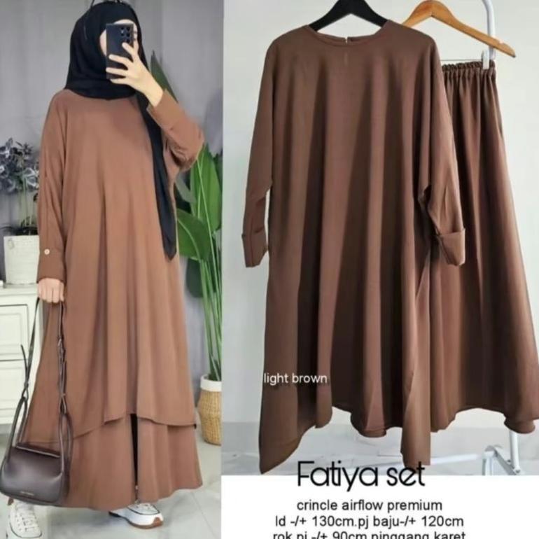 cuci gudang gamis fatiya crincle airflow ld 110//fatiya longset gamis premium//gamis wanita kekinian