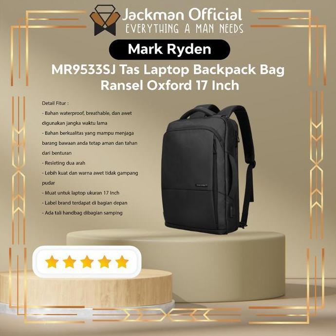 MARK RYDEN MR9533SJ Tas Laptop Backpack Bag Ransel Oxford 17 Inch