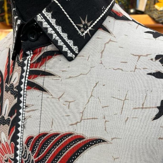 Batik Cantieq exclusive - PHOENIX HITAM |Batik Pria premium sk Katun solo bordir Lengan pendek| keme