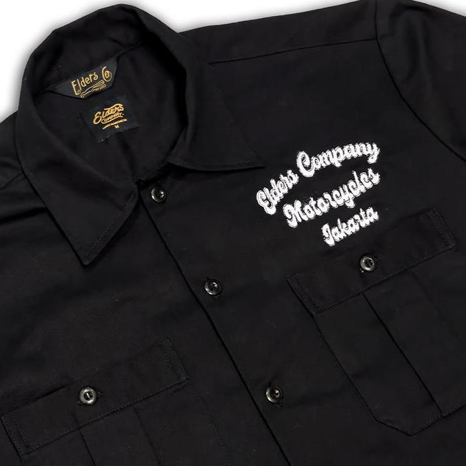 Kemeja / Bowling Shirt "Elders Company - Elders MC" Black