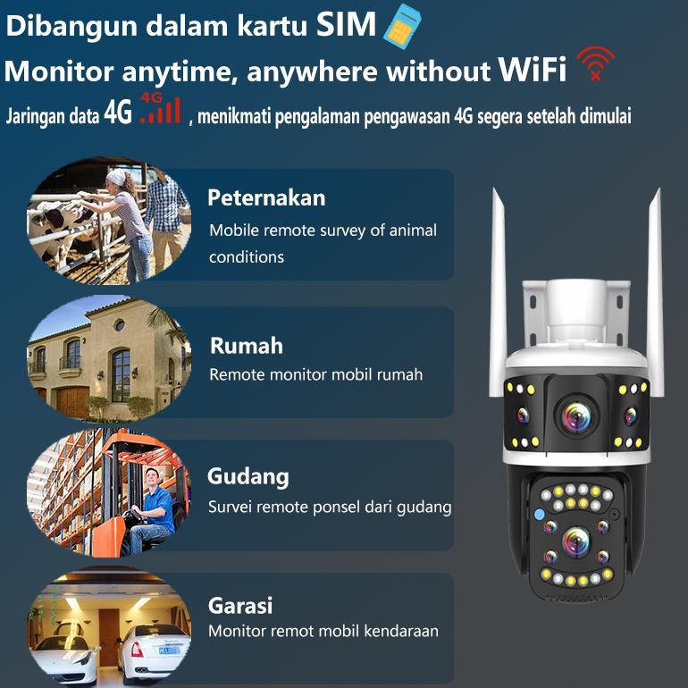 HANNABIMART V380 PRO CCTV CCTV CAMERA HD 1080P 2 LENS OUTDOOR IP66 WATERPROOF AUTO TRACKING CCTV PRE