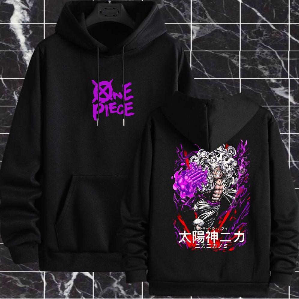 New Atasan Jaket Hoodie Pria Hudy Hodie Jumper Termurah Anime One Piece Monkey D.Luffy Viral Gear 5 
