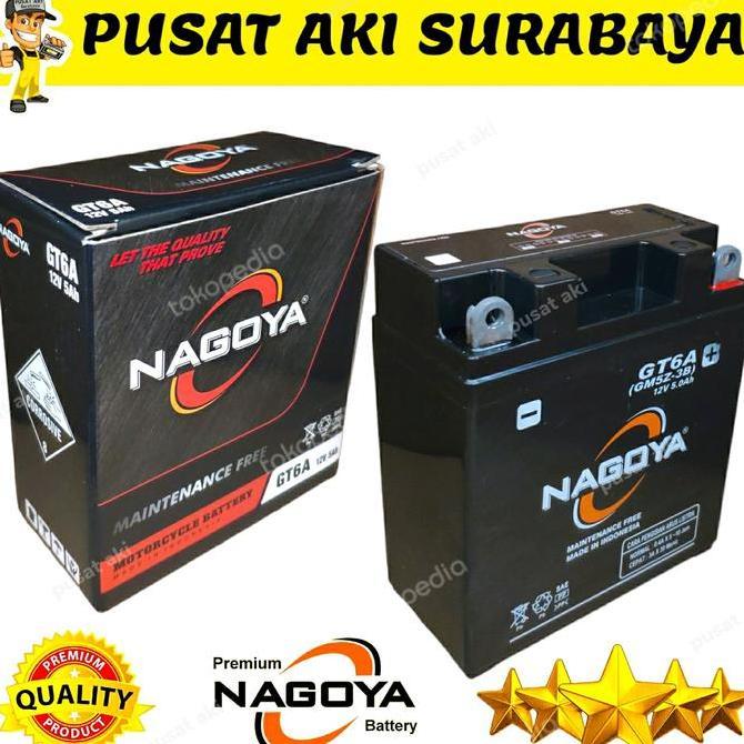 TERBARU - ORIGINAL ACCU KERING NAGOYA GT6A MOTOR SMASH VEGA ZR SUPRA X LEGENDA