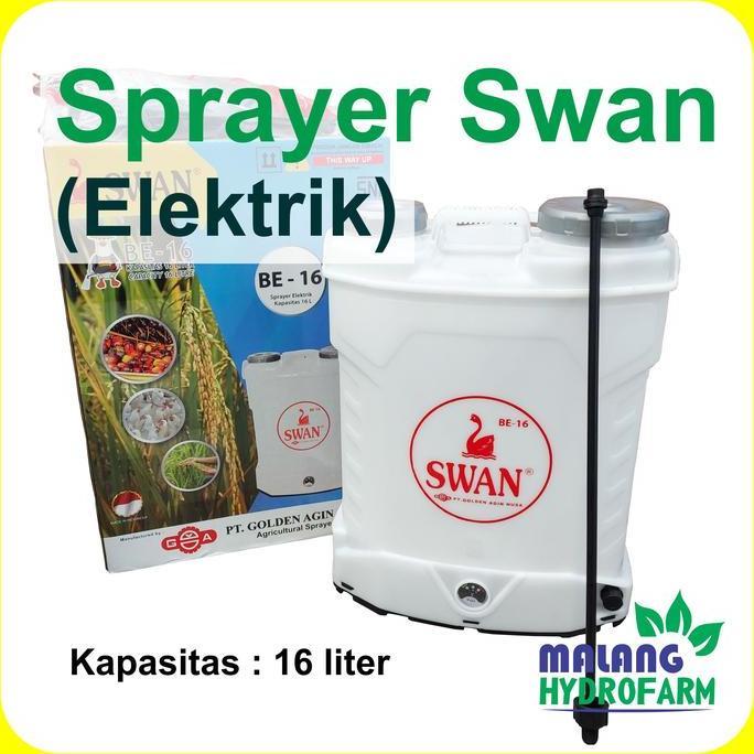 TERBARU - Sprayer Swan Pompa Elektrik BE-16 16 Liter semprotan listrik batrai hama tekanan serba gun