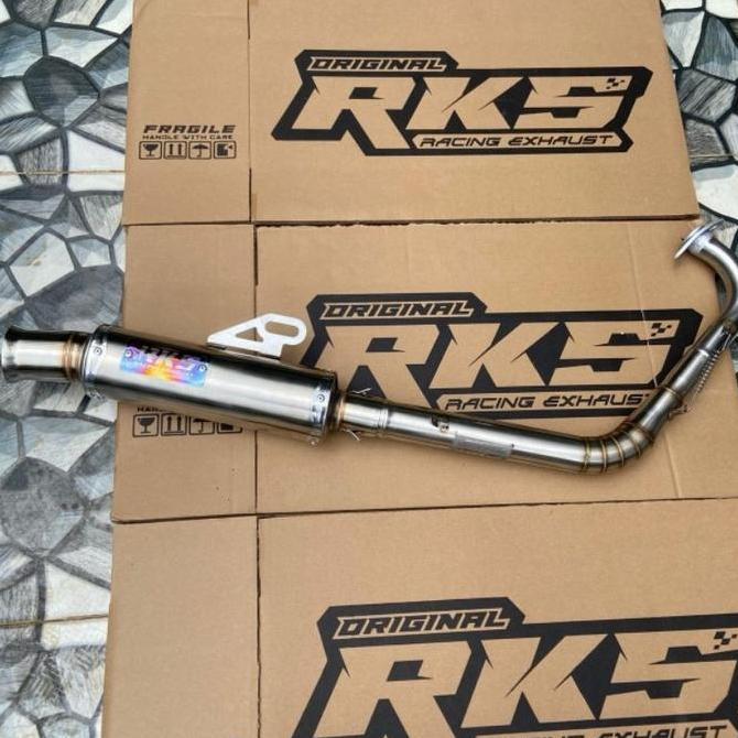Knalpot salemba original RKS RACING EXHAUST TITAN leher ceklis PNP Vario 150 old new aerox 155 old n