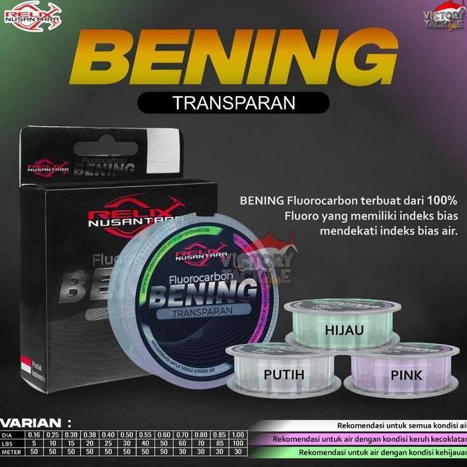 TERBARU - RELIX NUSANTARA FLUOROCARBON 100% LEADER BENING TRANSPARAN SENAR PANCING LEADER Ikan Jig L