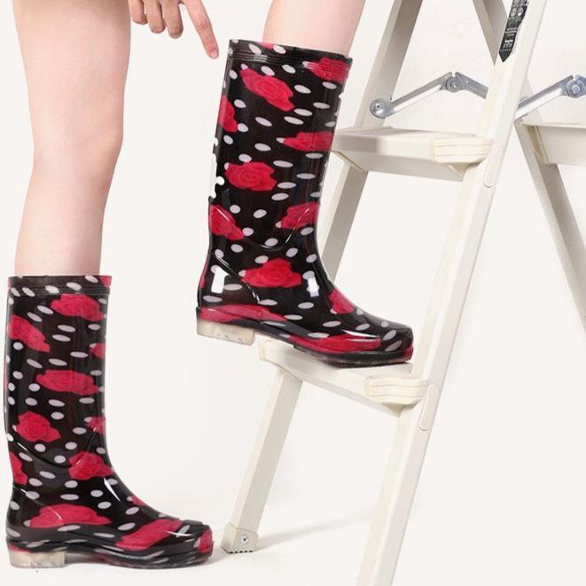 Sepatu Bot Hujan Tinggi Dengan Motif Fashion Sepatu Boots Wanita Import Premium Bots Premium Quality