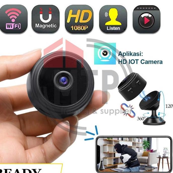 JIDZRUN Kamera Mini Keamanan Wifi Wireless 1080 Pixels A9 Camera Plastik Cctv Jam Spy