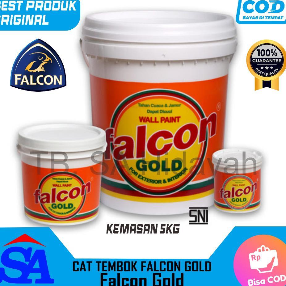 Cat Tembok Falcon Gold 5 Kg Galon Putih Dan Warna / Cat Tembok Putih 5Kg /Cat Dinding /Cat / Promo /