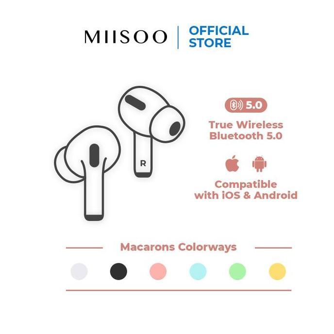 MIISOO Earphone PRO Macaron TWS Earphone IZIN POSTEL TRUE Wireless