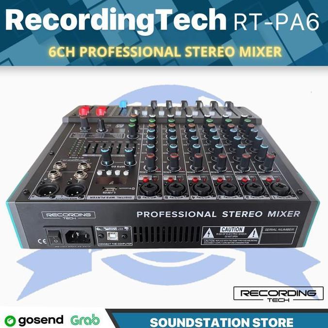 Recording Tech RT-PA6 6 CH Professional Stereo Mixer | RTPA6 - RT PA6