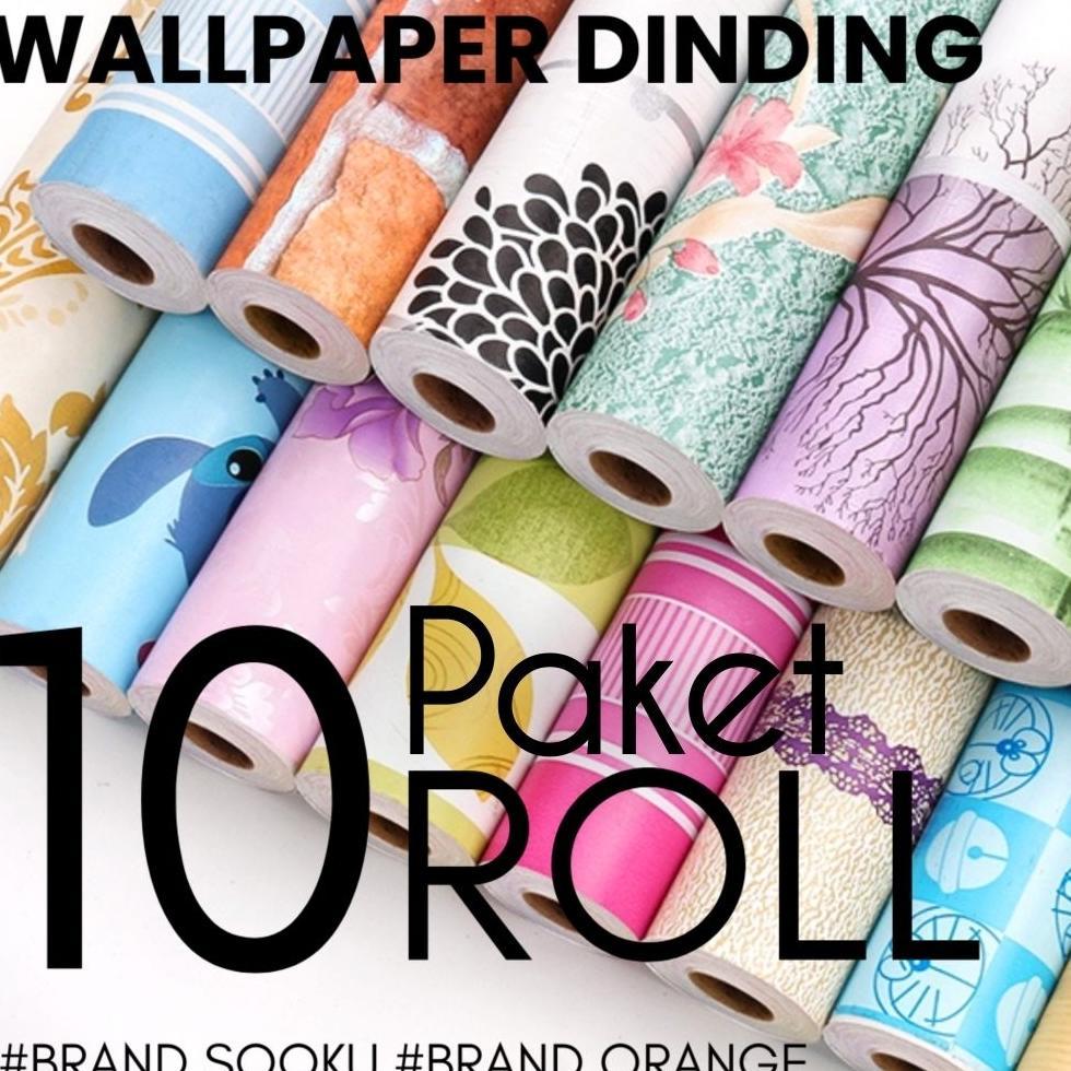 Wallpaper Dinding Paket Isi 10 Roll | Anti Air & Mudah Di Bersihkan | Motif Estetik | Dekorasi Kamar