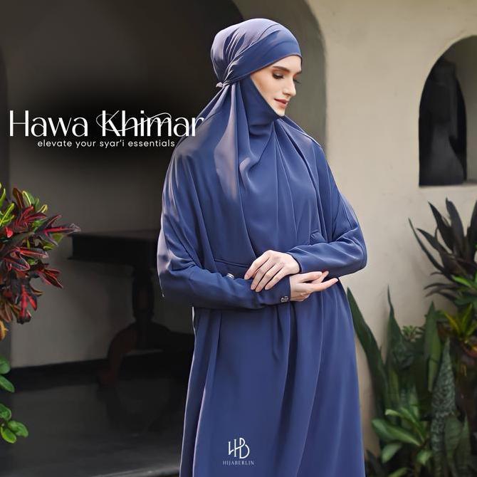 HIJABERLIN - Hawa Overhead Khimar Dress Terusan Berlengan - Gamis Syari Umroh Haji Premium