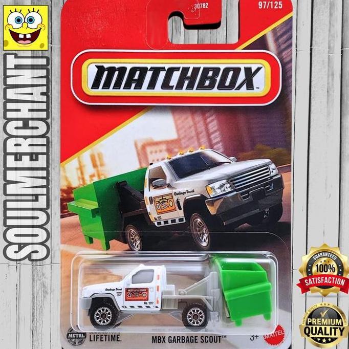 Matchbox MBX Garbage Scout Hijau Diecast Mobil Truk Sampah New