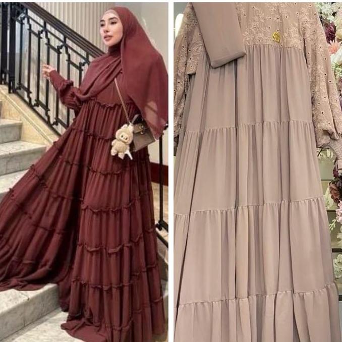 SALE Shellasaukia Gamis Polos Set Hijab Viral Langkaaaaa