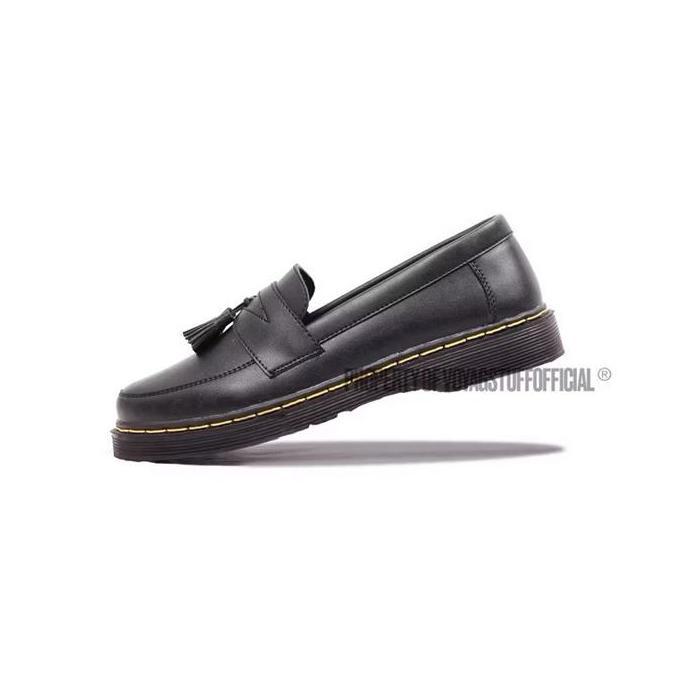 Voyagstuffofficial - Star Rise V1 G Sepatu Slip On Pria Penny Loafers Boots Kulit Black Hitam Flat P