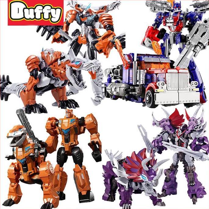 Duffy Toys Mainan Robot Klasik Tyrannosaurus 2 in 1 Berubah Robot & Dinosaurus /  Robot Transforming