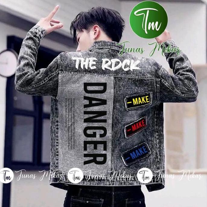 JAKET DENIM CASUALPRIA TERBARU,JEKET JEANS MOTIF SOBEK/BORDIR PUNGGUNG,JAKET JEANS SABLON& PRINTING,