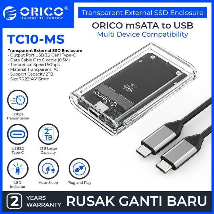 ORICO mSATA to USB 3.2 External SSD Enclosure - TC10-MS