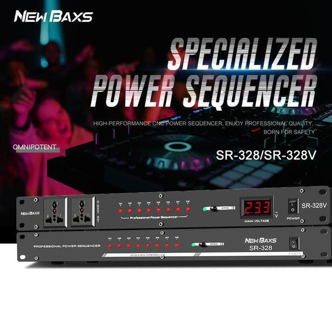 Vocale- New Baxs Pengurus Kuasa Sr-328/Sr-328V 8Channel 40 Amp Power Controller Audiosystem Power Ti