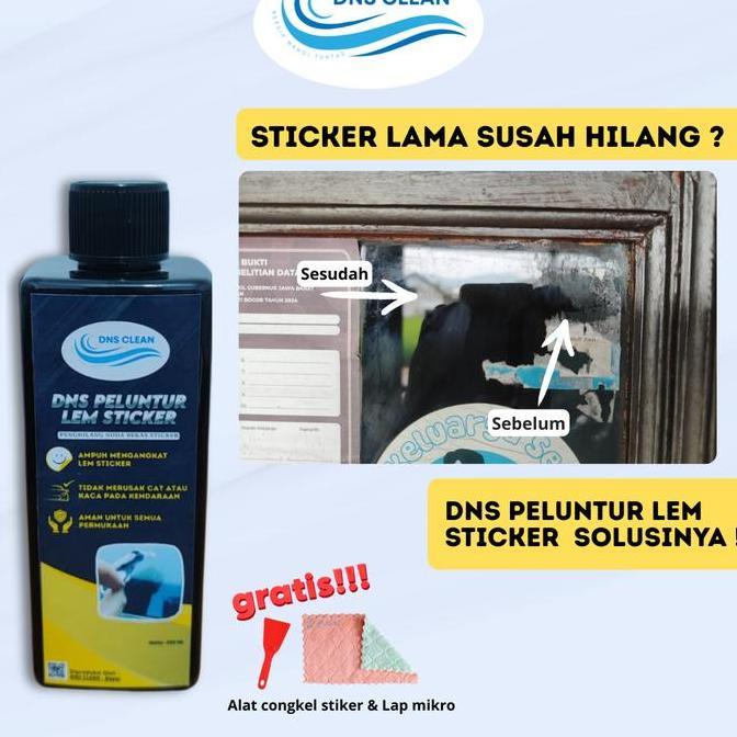 Limpeza- Dns Peluntur Lem Stiker Cairan Penghilang Perekat Bekas Lem & Stiker Membandel Di Kaca Plas