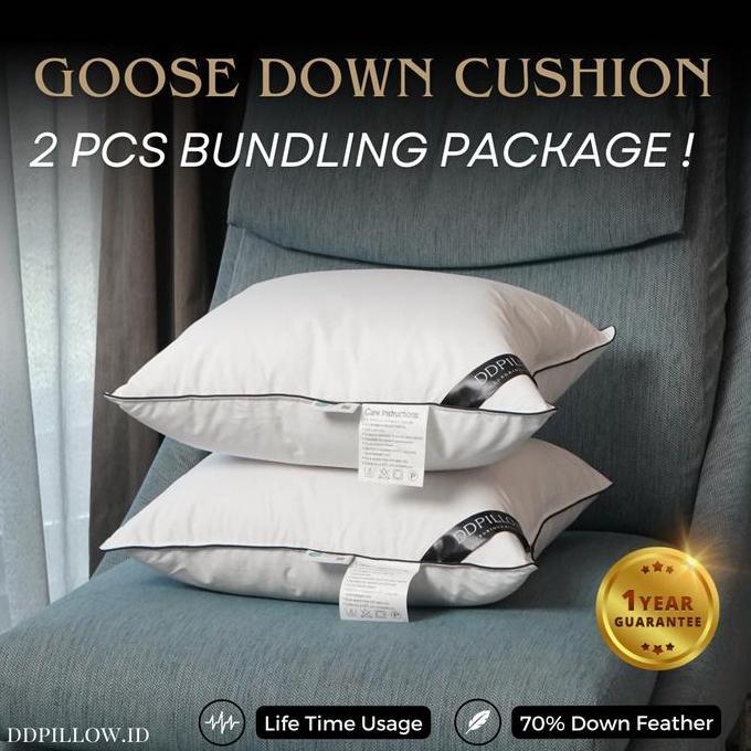 SUPER HEMAT - DDPillow Set 2 Bantal Sofa / Cushion Hotel Bulu Angsa Asli 70% Down