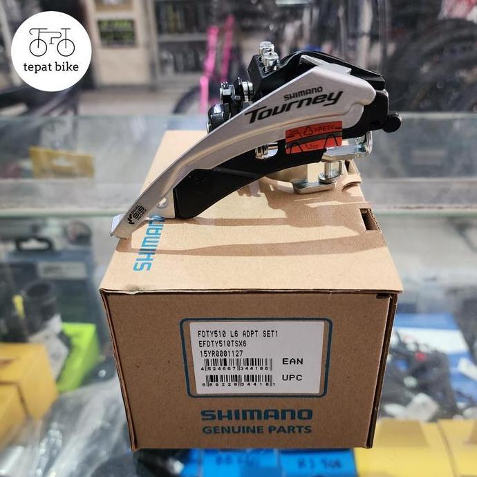 FD Shimano Tourney TY510 3 x 6/7 Speed Top Swing Dual Pull Tarikan Atas Bawah Front Derailleur 48T