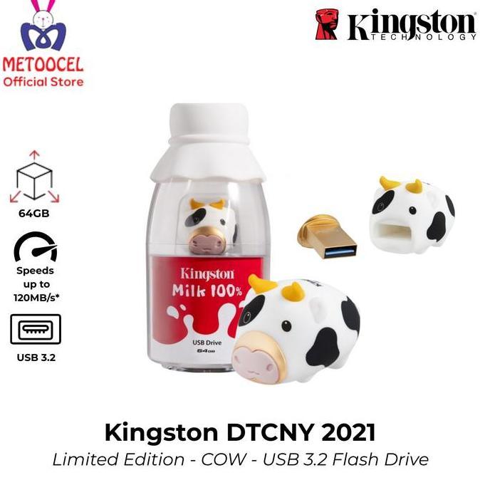 Kingston 2021 64GB USB 3.2 Flashdisk Limited Edition Mini COW Tahun SAPI Kerbau DTCNY21