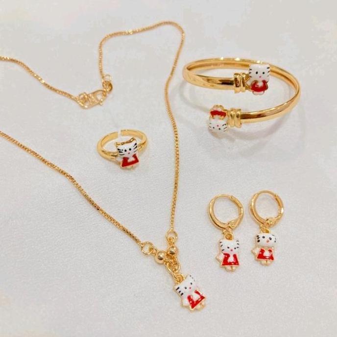 Wimzard - Set Perhiasan Titanium Set Anak Merah 004 Kids