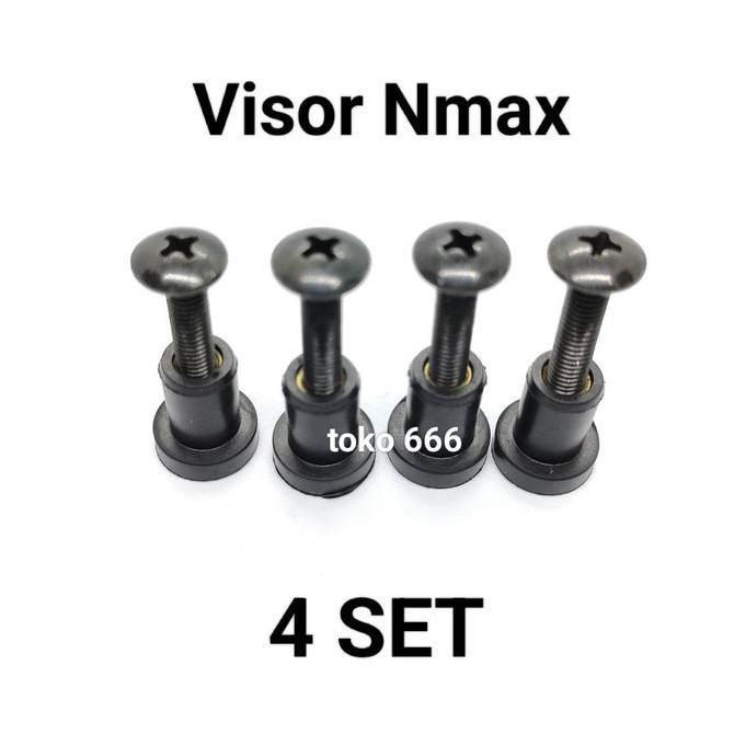 Toppmartt - Set Baut dan Karet dudukan Tambeng Visor Karet Tebal Motor Motorcycle