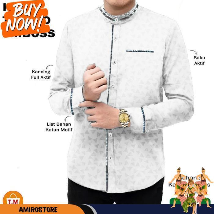 Baju Koko Pria Muslim Toyobo Micro Katun Lengan Panjang Ukuran M L Xl Xxl Xxxl / 22845 Bahan Lembut 