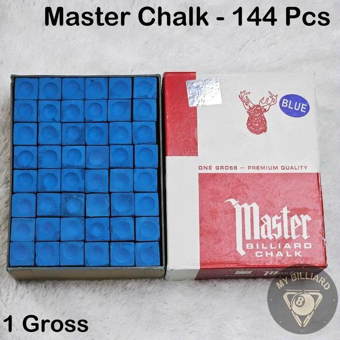 Master Chalk Billiard 1 Gross - Kapur Biru Biliard Kw Cuk 144Pcs
