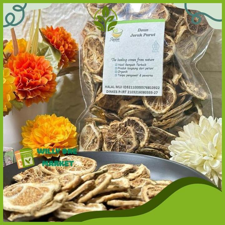 BUAH JERUK PURUT KERING 1 KG - DRIED KAFFIR LIME PILIHAN WILLY ONE MARKET