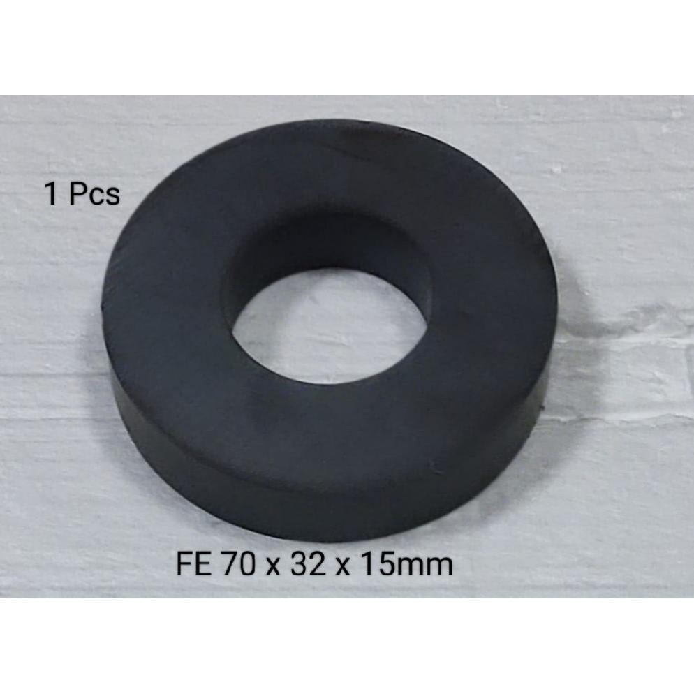 Magnet Ferrite 70 X 32 X 15Mm Hitam Ring Donat