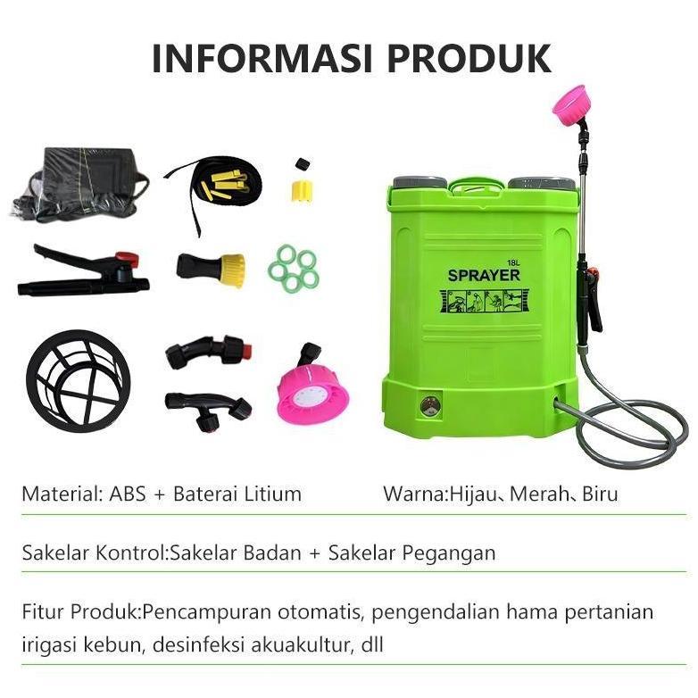 RAVELLEVAULT OLHOME SPRAYER ELEKTRIK MANUAL 18L LITER  ALAT SEMPROT TANAMAN PERTANIAN BIRU MERAH HIJ